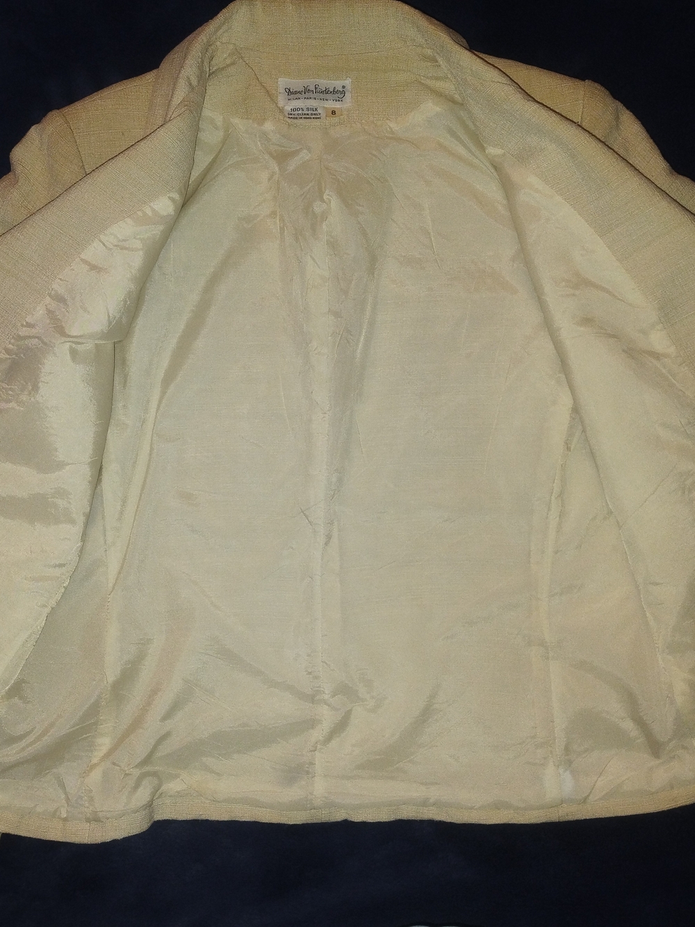 Vintage Diane Von Furstenberg Silk Waist Coat Jacket Size 8 - Picture 6 of 11